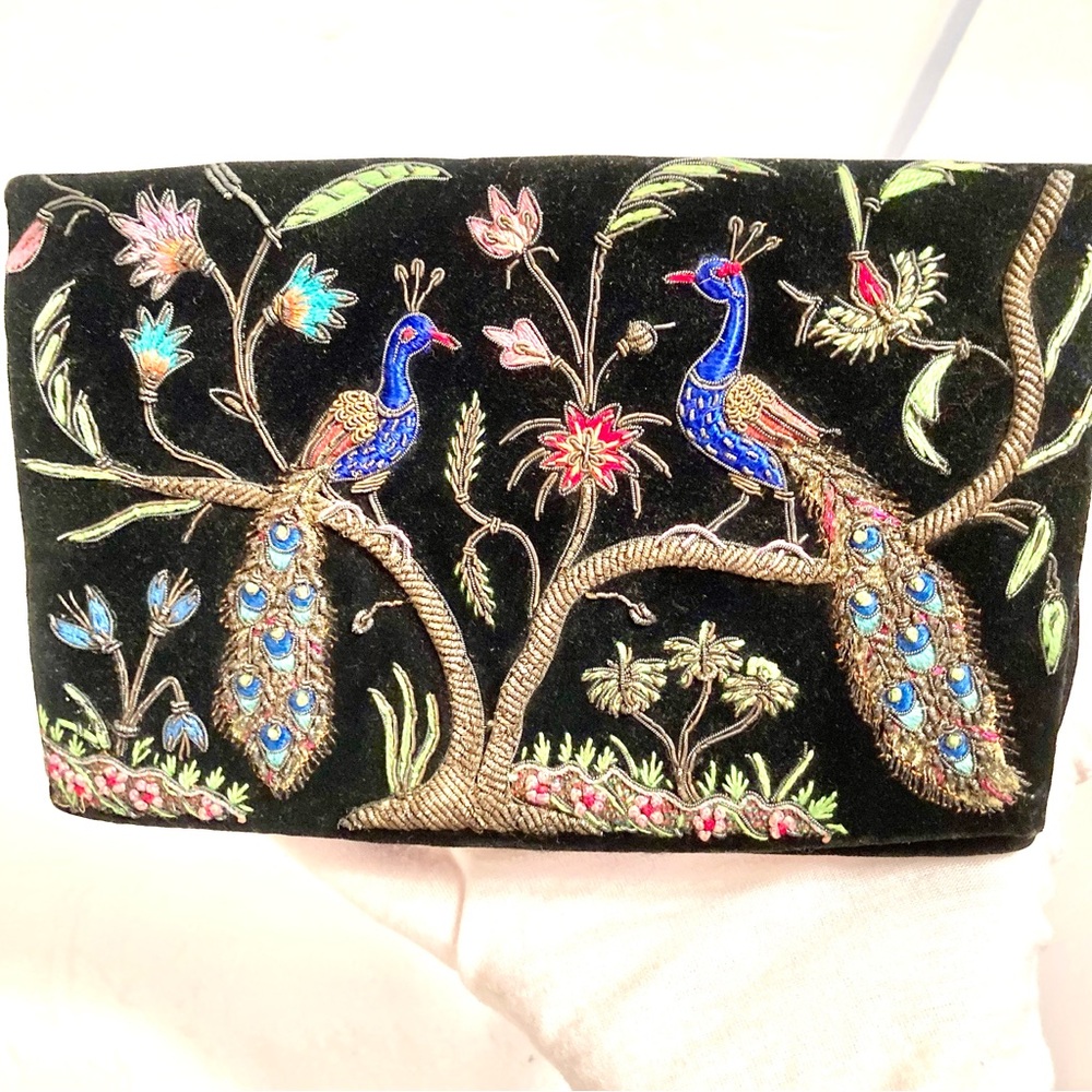 Real gold & silver thread vintage Jagat Narain Zardozi Zari clutch